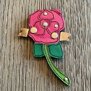 Genuine Prada Leather Flower Keychain without hardware